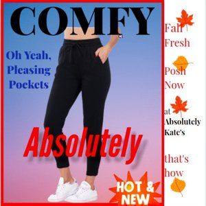 Sporty JOGGER Black Ankle-Pants ~ Athleisure About